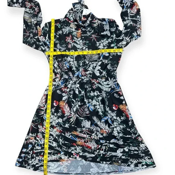 DEREK LAM size 6
Bell-Sleeve Black Multicolor Floral Silk Dress - Picture 8 of 12